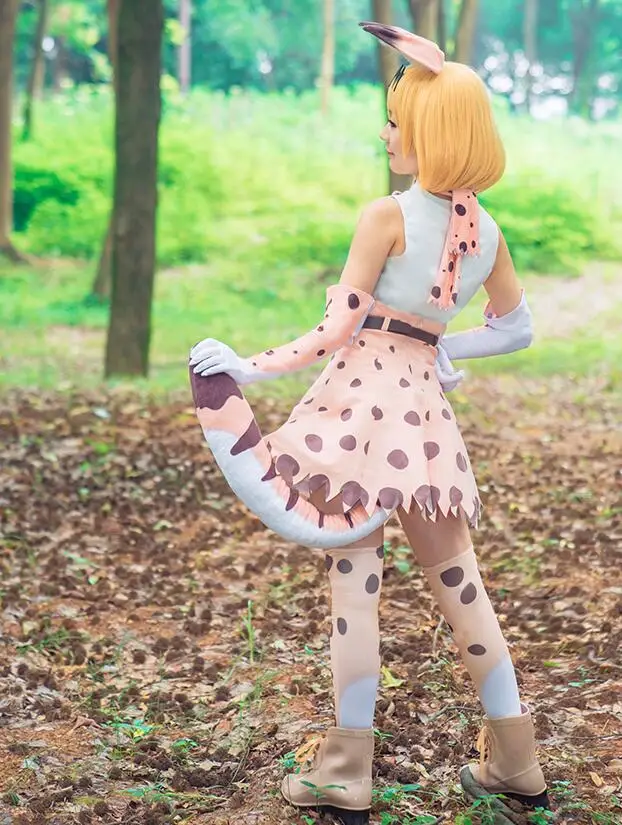 

Cosplay Japanese anime Kemono Friends Leptailurus serval Suit Cos Clothes
