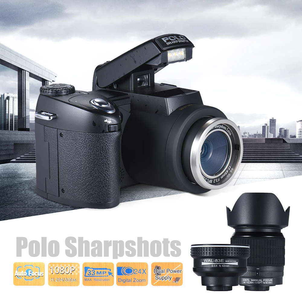 Рождественский подарок Автофокус AF 33MP 1080P FHD 8X Масштабируемая цифровая камера w/standard+ 0.5X широкоугольный+ 24X телеобъектив 3," lcd
