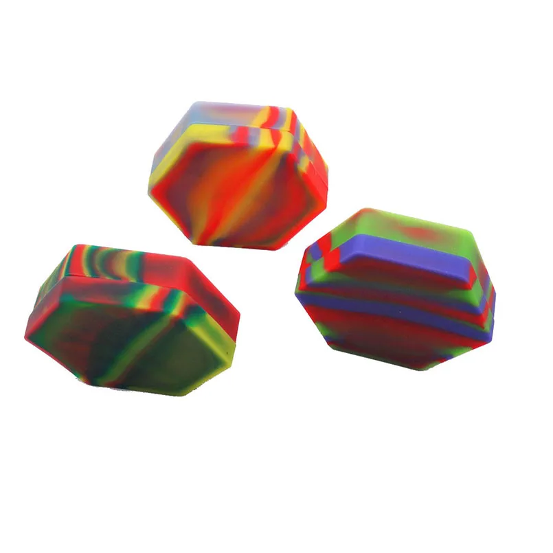 110 мл шестигранный мульти-отсек силиконовый концентрированный контейнер с