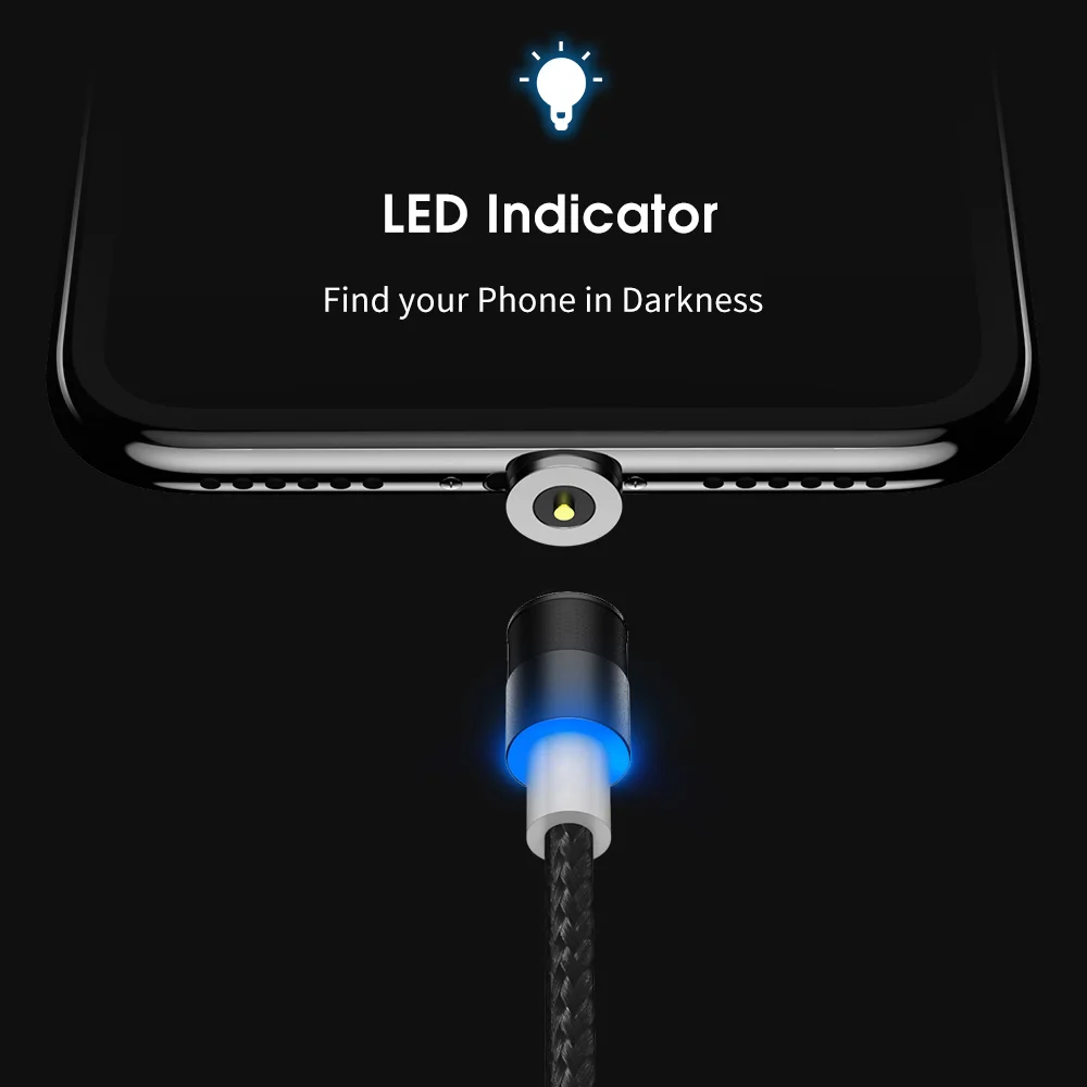 Магнитный кабель KISSCASE для iPhone 7 X XS USB Micro Type C быстрой зарядки передачи данных Huawei