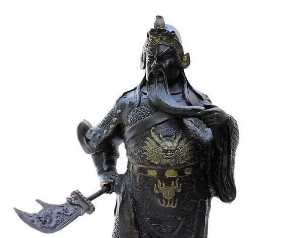 Китайская Бронзовая Статуя Дракона Гуандун гуаньюнь генерала воин солдат