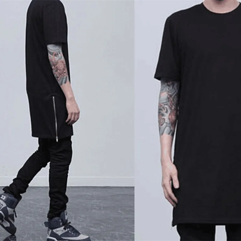 Футболка Крис Браун Мужская с золотистой молнией сбоку тенниска из хлопка