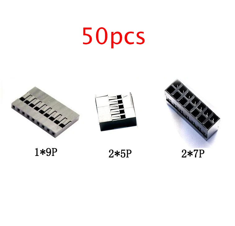 50 шт. Дюпон пластиковая оболочка разъем 2 54 мм Разъем 1*9 P/2 * 5pin/2*7P корпус для DIY