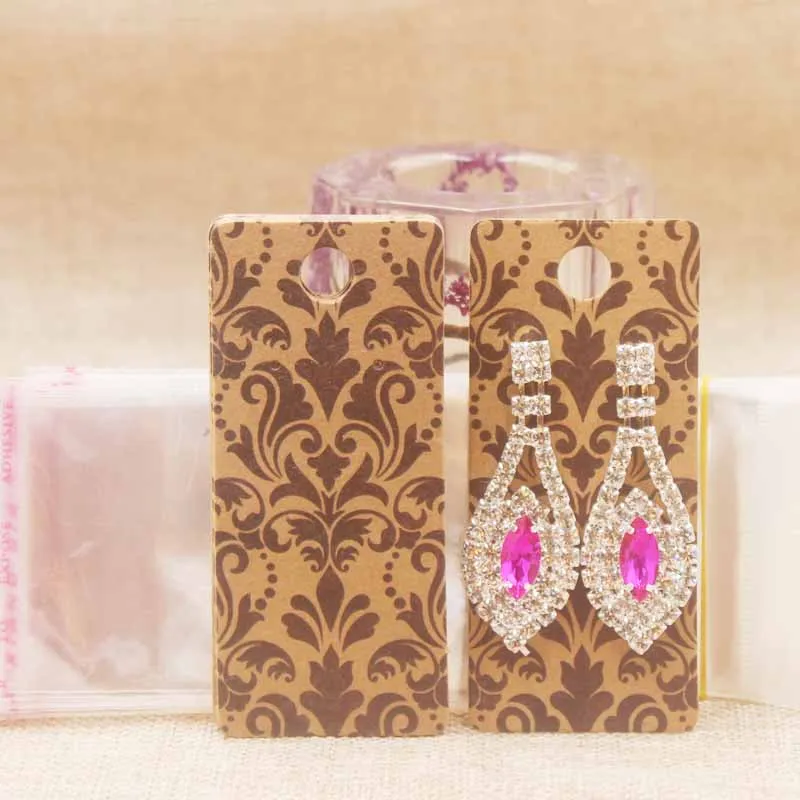 25 карт + 25opp мешок серьги карты Модный дизайн ювелирных изделий дисплей картона