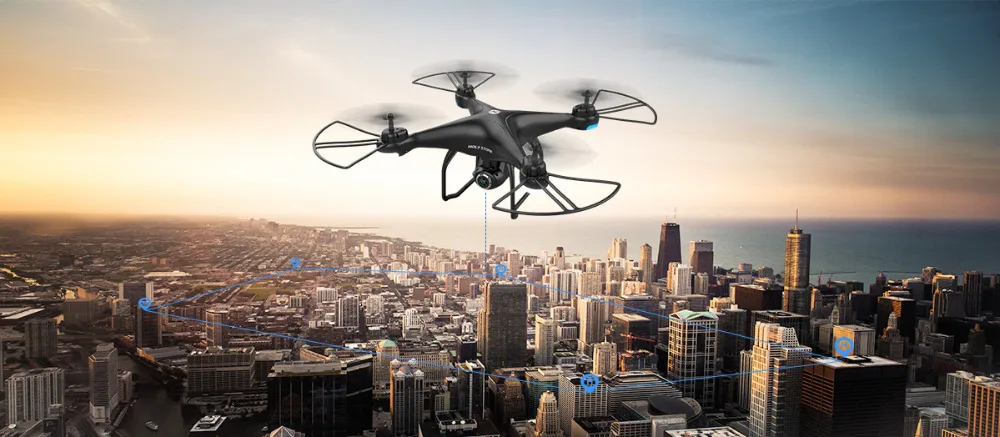 Holy Stone HS120D gps Радиоуправляемый Дрон 150 м wifi FPV 1080p HD камера Запись голоса Tapfly большой радиус действия с Follow Me RC Квадрокоптер 300 м