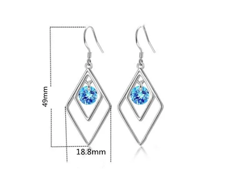 Everoyal Trendy Crystal Pink Drop Earrings For Women Accessories Fashion 925 Silver Girls Princess Jewelry Female Bijou | Украшения и