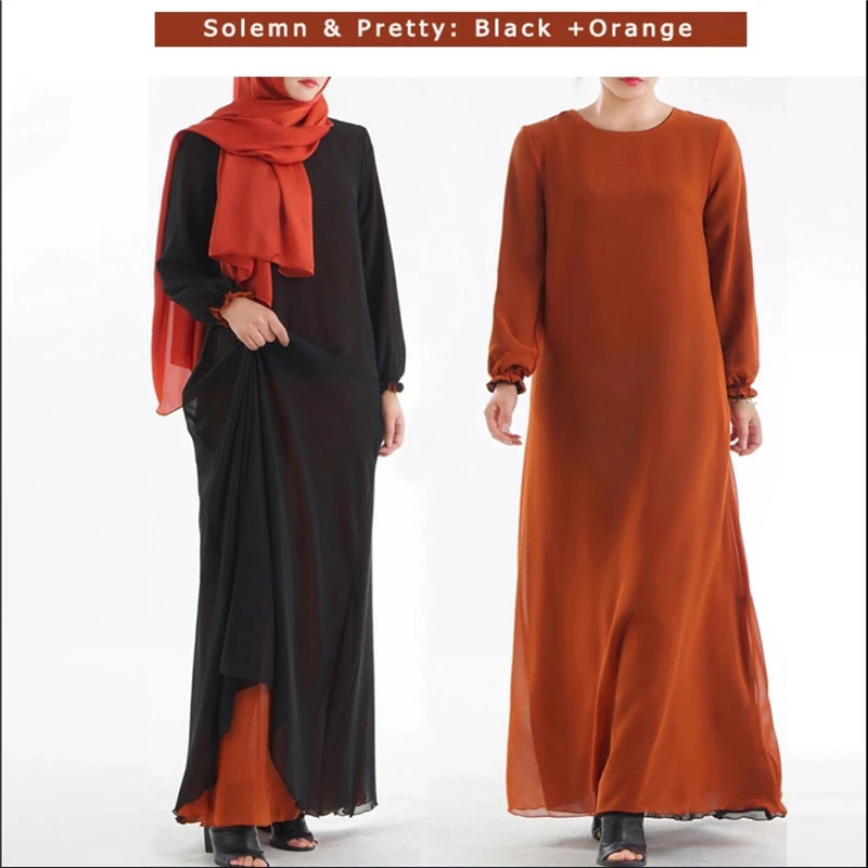 Abaya, Дубай, летнее шифоновое платье с наизнанку, два тона, популярное исламское платье с наизнанкой, мусульманская Двусторонняя одежда, быстрая