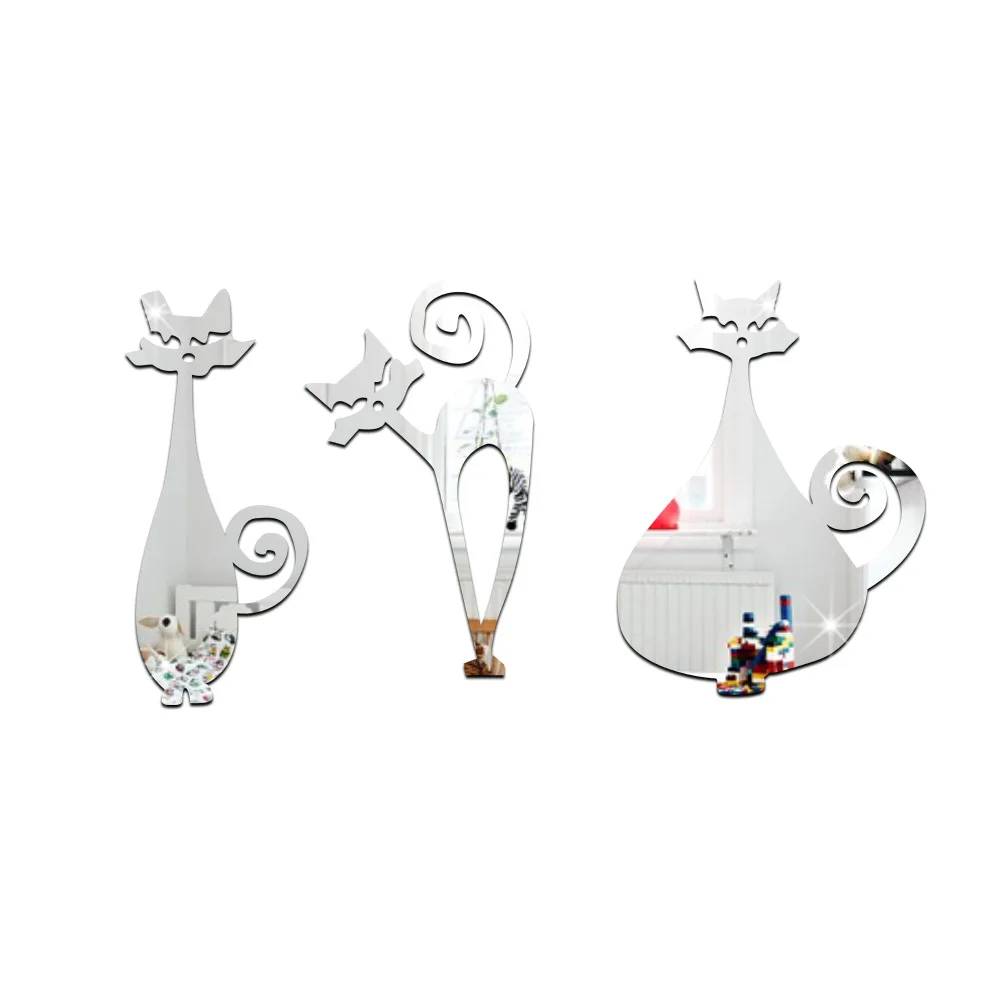 Высококачественное креативное зеркало Funlife сделай сам с тремя кошками Защита