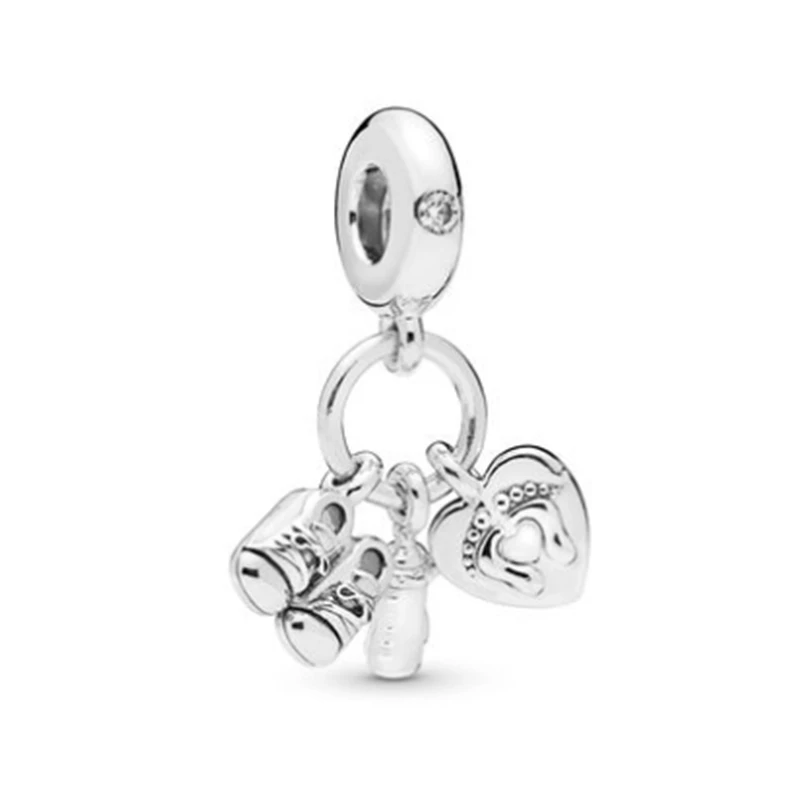 P392 Подходит для женщин Pandora талисманы Серебро 925 браслет DIY Ювелирные изделия День Святого Валентина Зебра мультфильм обезьяна земля шарик сердце клип - Цвет: P392