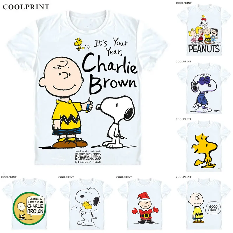 Футболка с принтом «PEANUTS», «Charlie коричневый Вудсток», «Charles Monroe», «Sparky Schulz», аниме «на заказ», Повседневная футболка для косплея, футболка с короткими рукавами