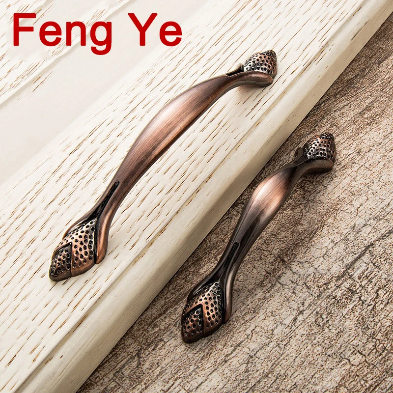 Feng Ye красная бронзовая ручка для кухонной двери Шкаф Ящики сервант античный потертый шик ручки комод ручки мебельные ручки