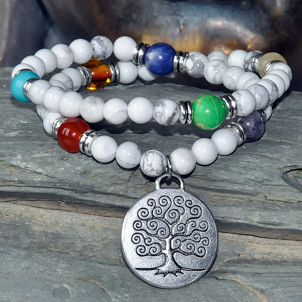 Снятие стресса баланс 54 Mala бусы браслет Ом Йога мантра медитация буддийский 7