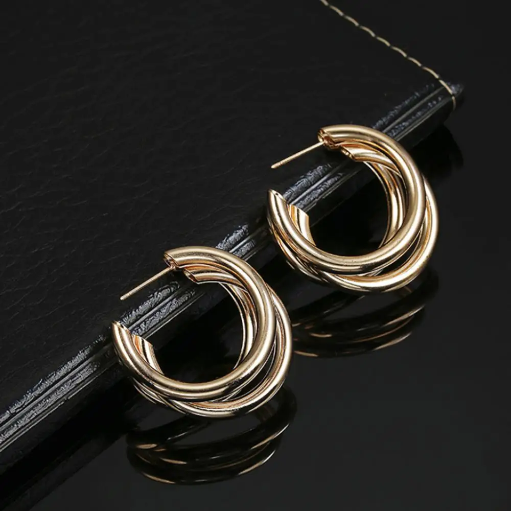 2019 новые модные крупные серьги золотого/серебряного цвета геометрические