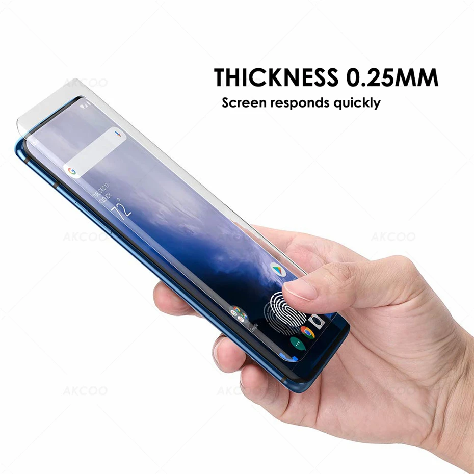 Akcoo УФ-стекло закаленное стекло для oneplus 7 Pro защита экрана с функцией разблокировки отпечатков пальцев для oneplus 7pro пленка