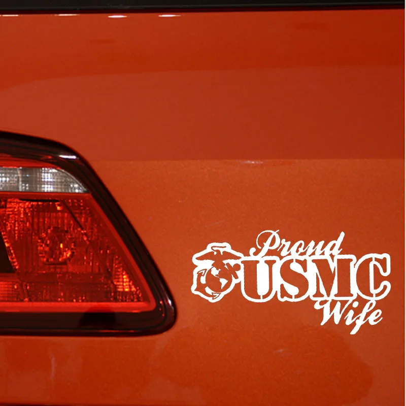YJZT 17CM*9.1CM USMC United States Marine Corps Proud Wife Vinyl Car Sticker Decals Black/Silver C3-0089 | Автомобили и мотоциклы