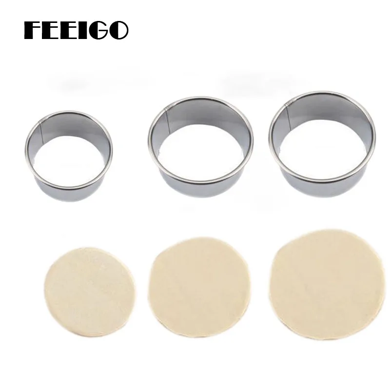 

FEIGO Quality 3 Size Dumplings Mold Skin 3 Pcs/Set Stainless Steel Cut Dumplings Skin Baking Pastry Tools Kitchen Gadgets F550
