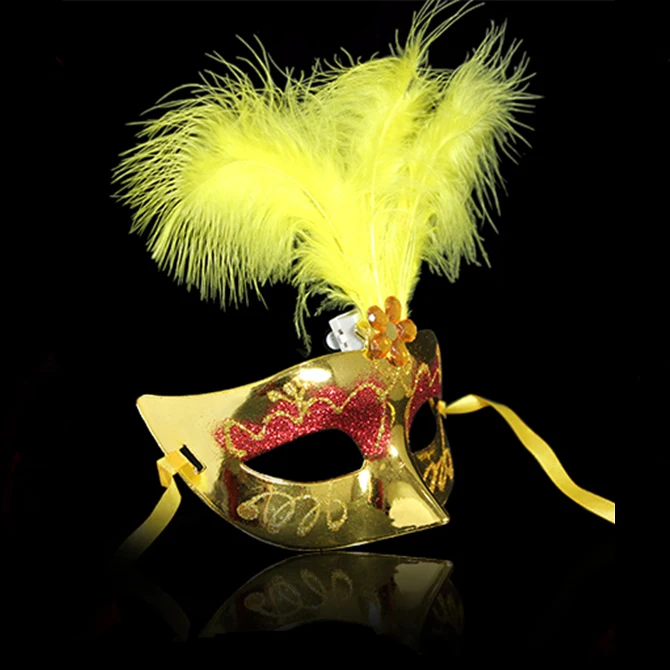 Разноцветная маска принцессы из ПВХ с перьями сексуальная на Хеллоуин баута