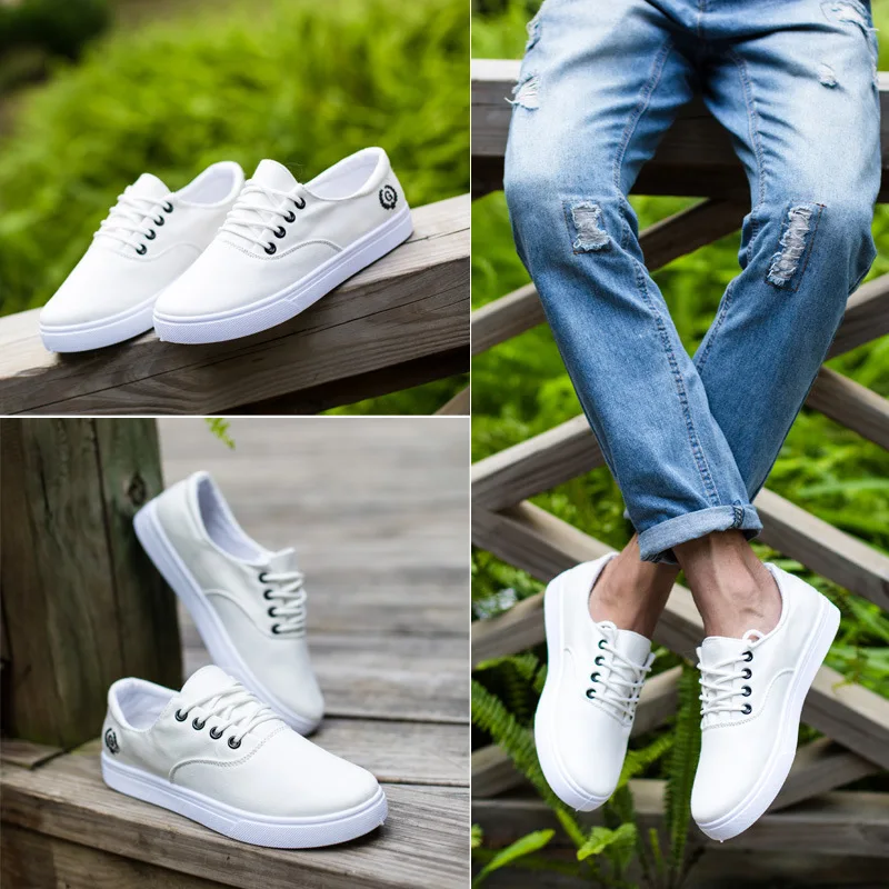 FOORAABO Дышащая мужская повседневная холст обувь квартиры Мужская Обувь на