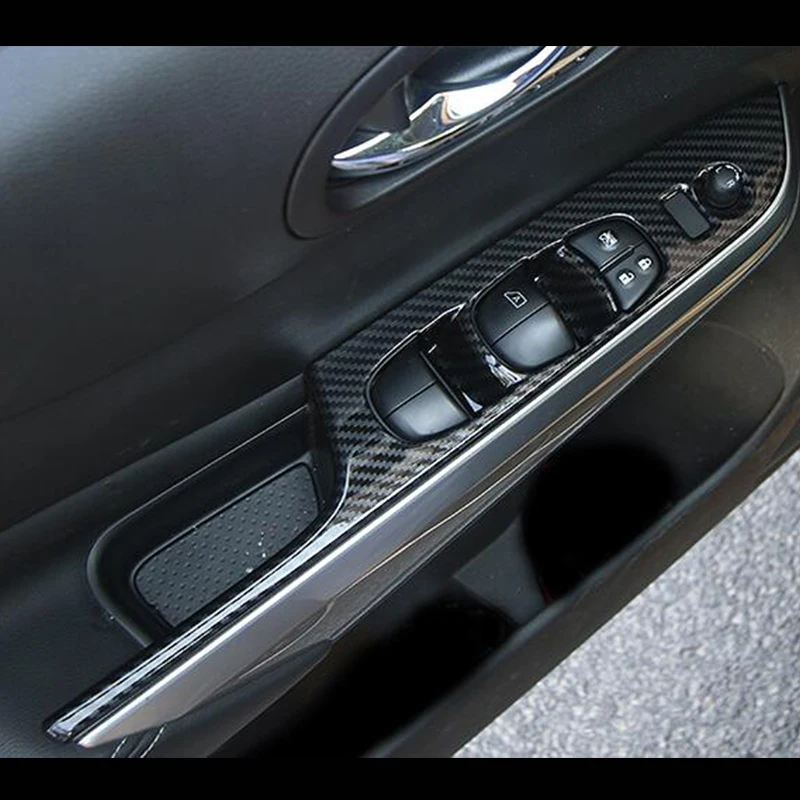 

For Renault Alaskan 4WD 2016 2017 2018 ABS Matte/Carbon Fibre LHD Car Door Window glass Lift Switch Panel Cover Trim Car-styling