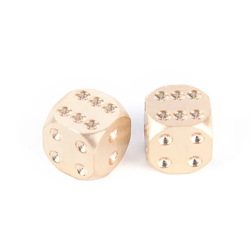 

13mm Gold Brass Solid Dice Manual Grinding Bar Creative Dice Toys Game Entertainment Accessories