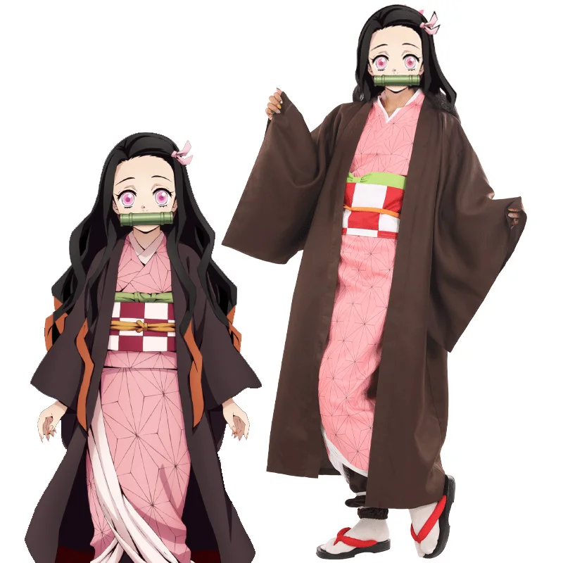 Аниме Демон убийца: Kimetsu без Yaiba Косплэй камадо Tanjirou Nezuko костюмы накидка кимоно