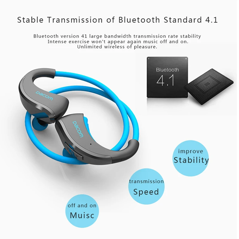 Dacom Armor Bluetooth V4.1 стерео наушники IPX5 Водонепроницаемый Беспроводной Спорт на