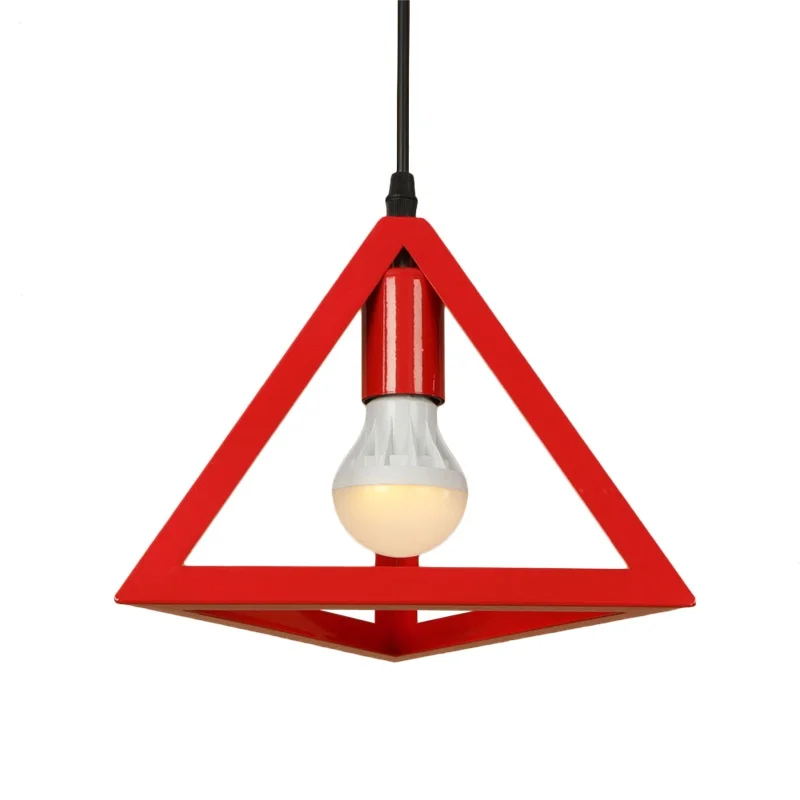 

Industrial Vintage Droplight Loft Style Creative Triangle LED Pendant Lamp Fixtures Home Retro Iron Hanging Light Lighting