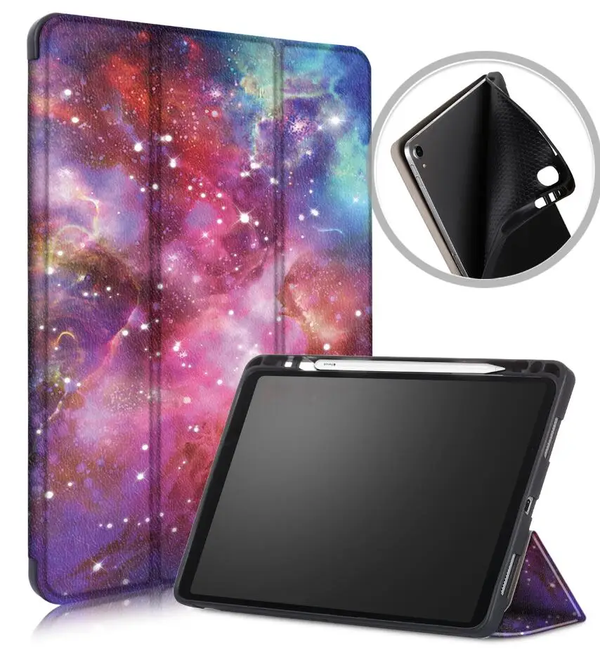 Smart Wake Sleep Флип кожаный чехол для iPad Pro 11 ''ручка держатель Чехол для iPad Pro 11'' задняя подставка Capa Fundas+ Stylus - Цвет: Розово-красный
