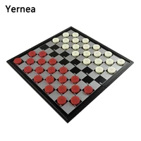 yernea new chess checkers board game set high quality magnetic checkers folding checkerboard chessboard checkers pieces