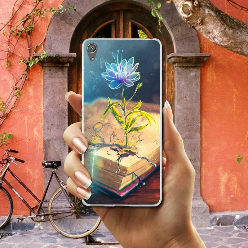 Amoled цветок силиконовый мягкий чехол TPU Чехлы для мобильных телефонов Sony Xperia XA XZ Z Z1