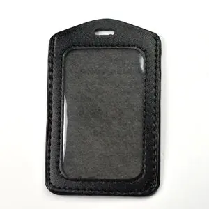 10 шт. вертикальный стильный черный кожаный бейдж для визиток с карманами и