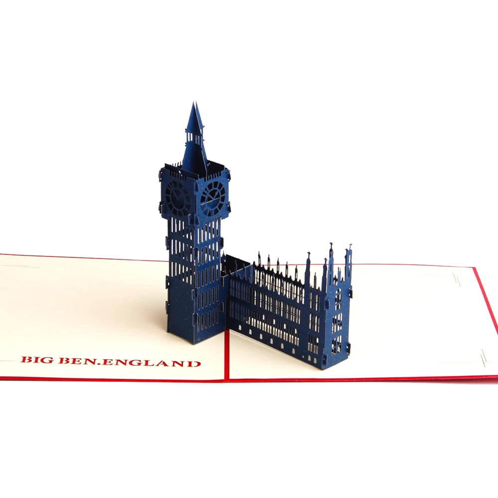 Big Ben 3D всплывающие поздравление с днем рождения карты конвертом открытка на