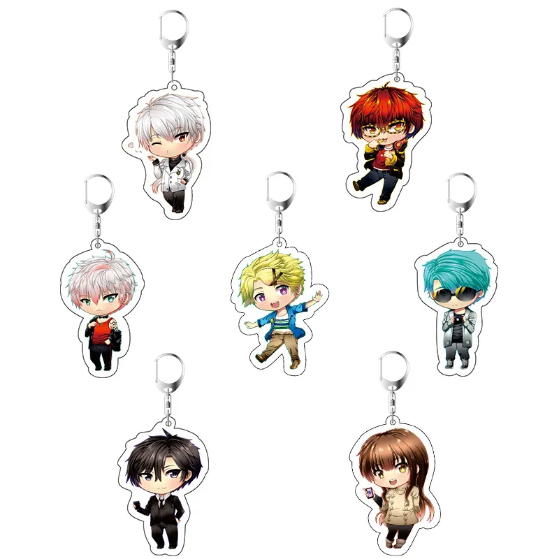 Acrylic Keychain Anime Mystic Messenger Yoosung Jumin Unknown Zen Transparent Double-sided Pendant 55mm | Украшения и аксессуары