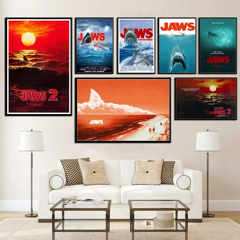 P451 JAWS Классическая серия фильмов ужасная пленка художественная живопись