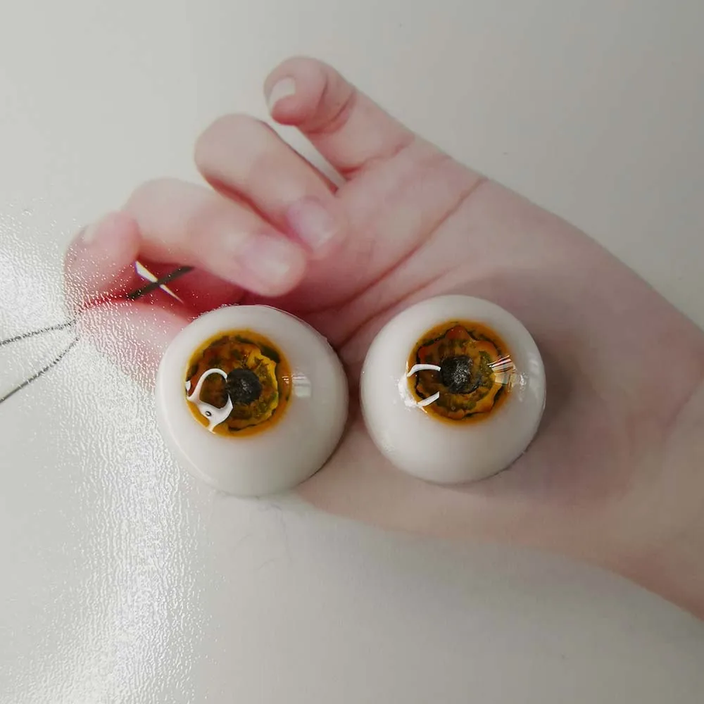 Круглые УФ-очки irise 14 мм из смолы с желтыми листьями для 1/6 1/4 1/3 BJD sd MSD SD AS DZ Dollfie