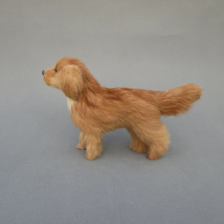 

new simulation yellow dog model toy polyethylene&furs standing dog doll gift about 27x7x17cm 1414