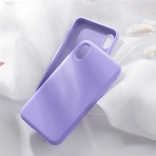 Лаванда Силиконовый чехол для iPhone 6 6S 7 8 Plus X XS Max XR 11 Pro Max Мягкий ТПУ Жидкий чехол для телефона для iPhone XS Max чехол Полная защита - Цвет: Лаванда