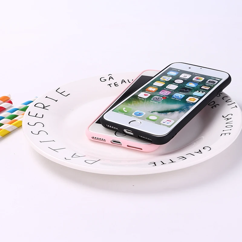 

For iPhone 11 Pro 6S 12 SE 8 8Plus X 7 7Plus Cute Lucky 7 Pink Black Soft Silicone Frosted Matte Case Fundas Coque Cover XS Ma