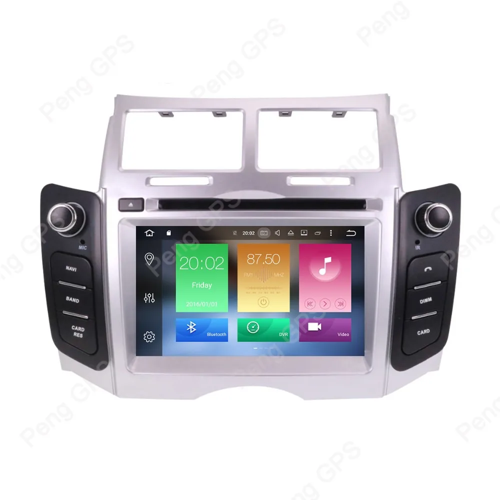 7 дюймов ips экран Android 9,0 Автомобильный CD dvd-плеер для Toyota Yaris 2005-2011 gps навигация 1024X600 HD 1080P видео 2 Din головное устройство