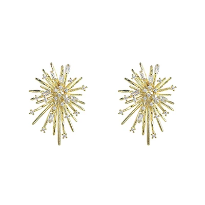 Yhpup Новая мода Медь Bling серьги с цирконием кубической огранки Роскошные Подвески «темперамент» S925 ювелирные изделия для женщин подарок партии - Окраска металла: Золотой цвет