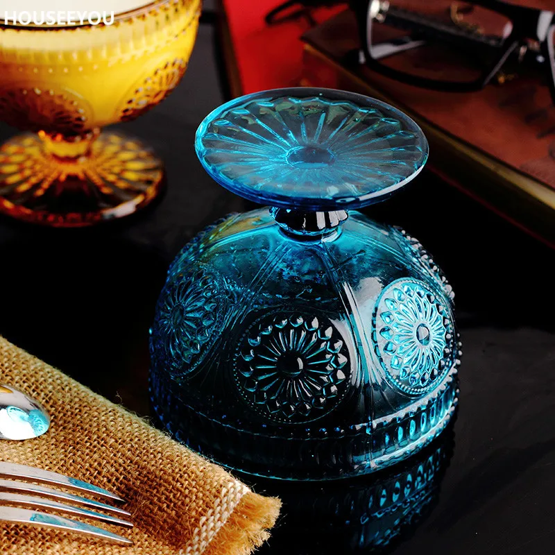 Посуда в европейском стиле ретро со стеклянным тиснением резная посуда миска для