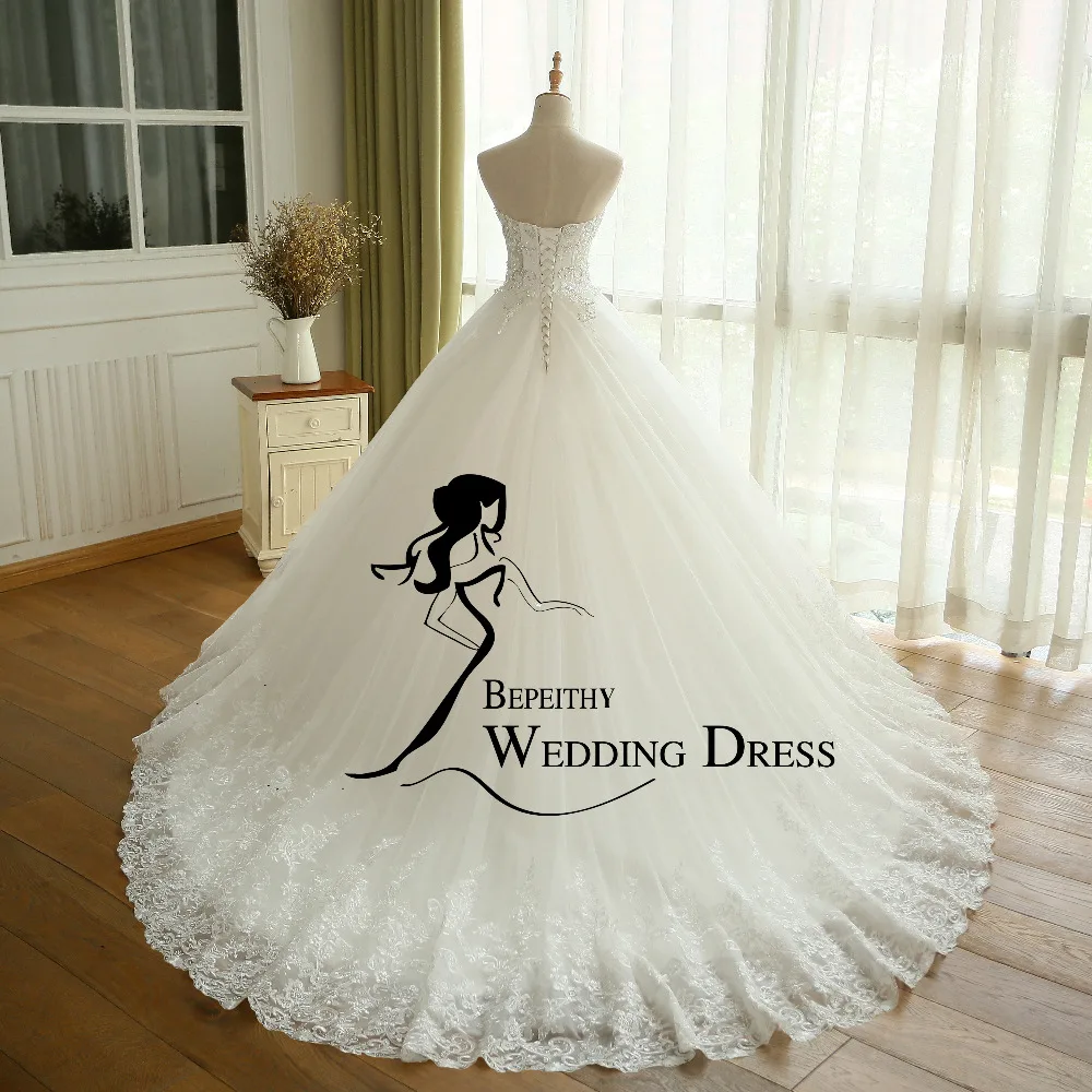 BEPEITHY Sexy Sheer Lace Crystal Ball Gown Wedding Dress Casamento Sweetheart Vintage Princess Bridal Dresses Vestido De Novia | Свадьбы и
