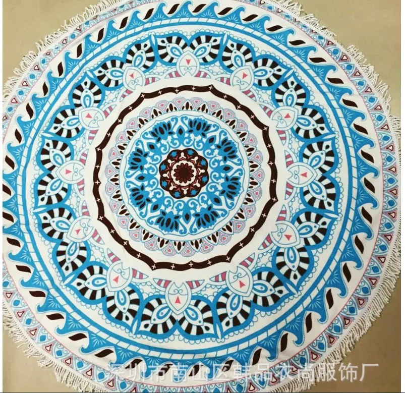 22 Loutsi 150 см круглое пляжное полотенце с кисточками из микрофибры с большим реактивной печатью пляжное полотенце s servette De Plage Adulte Bath Tow - Цвет: 22