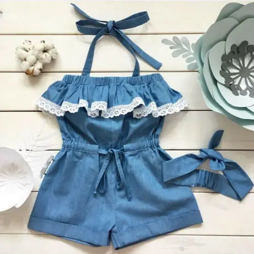 Emmababy/брендовая одежда для маленьких девочек комбинезон без рукавов с кружевом и