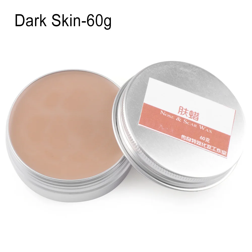 Dark Skin-60g Хэллоуин Макияж кожи Воск лица тела живопись бровей блокатор поддельные шрам ранение носа моделирование фестиваль вечерние Косплей косметика - Цвет: Dark Skin-60g