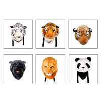 fashion hot sale personality tiger head backpack white yellow lion head pack shoulder bag