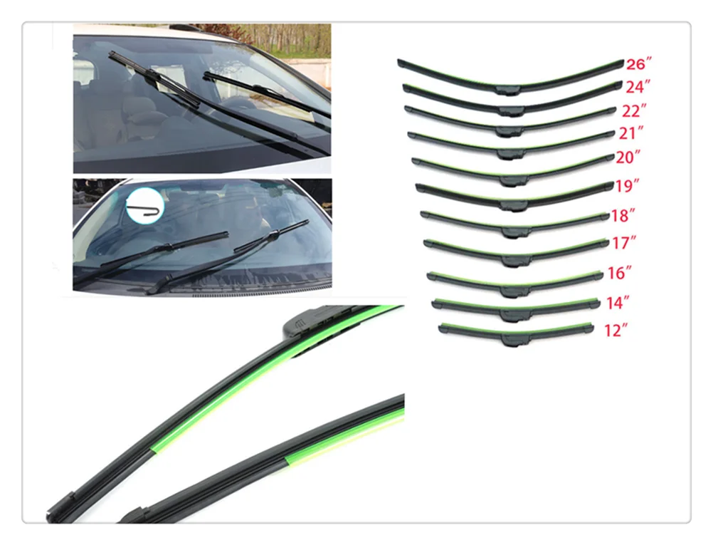 Автозапчасти ветровое стекло стеклоочистителя u-образный без кронштейна резина