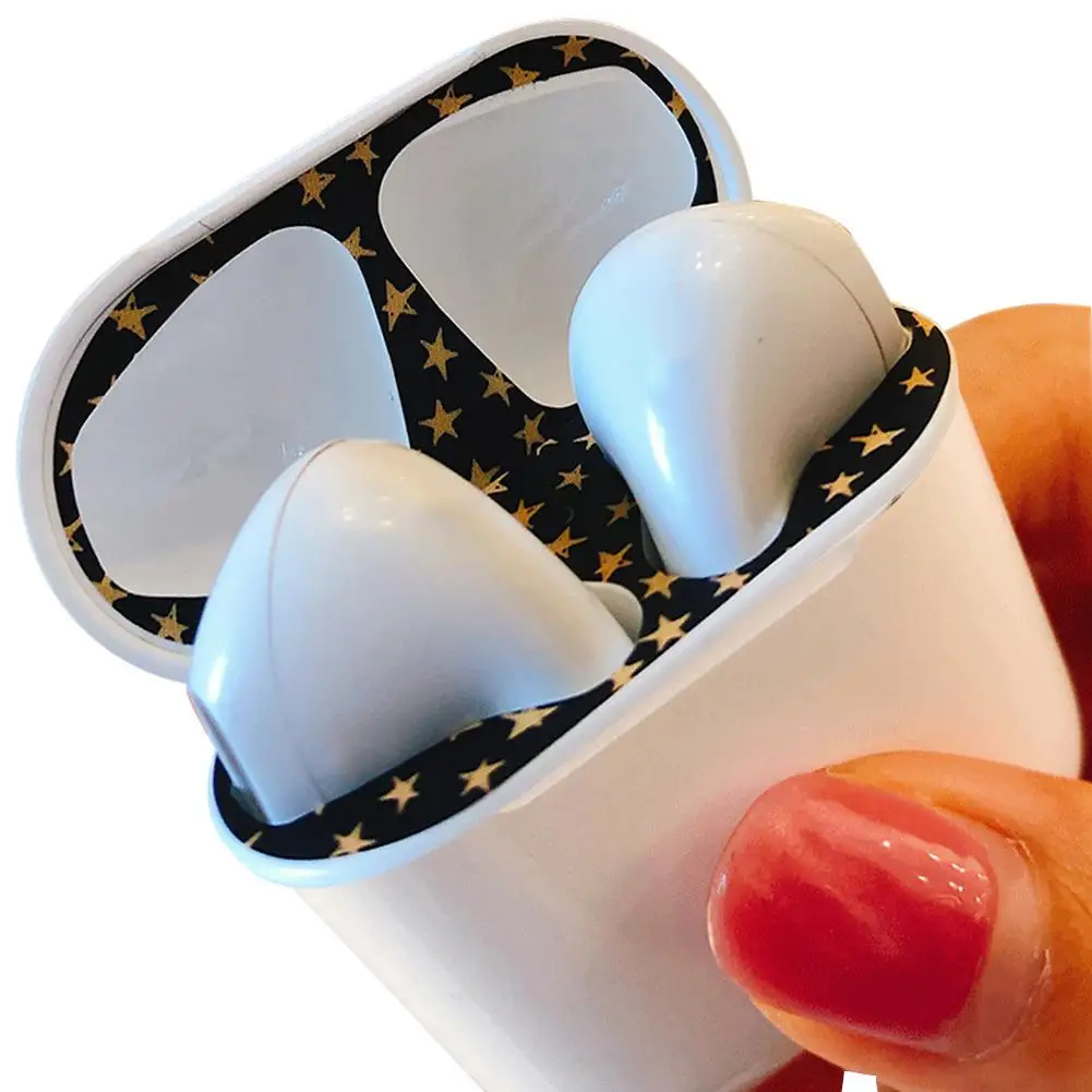 5 цветов ПВХ защита от пыли для AirPods футляр для наушников крышка аксессуар защитная наклейка кожа внутри чехол Защитная пленка
