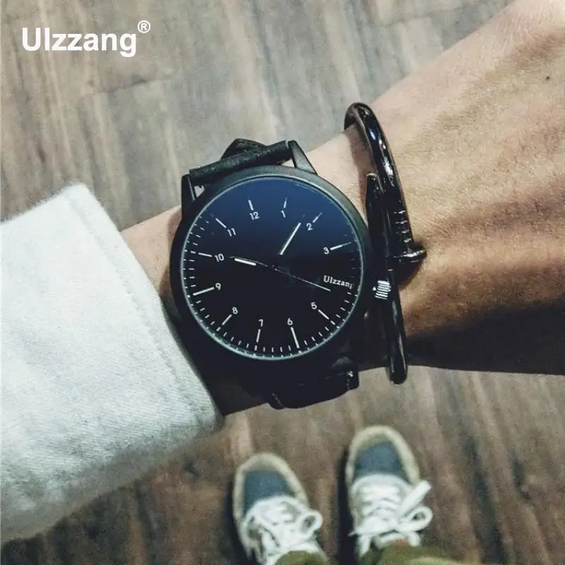 Оригинальные Ulzzang брендовые Модные Кожаные классические ударопрочные кварцевые