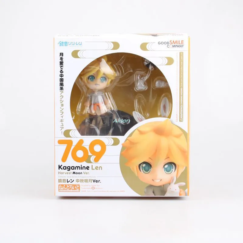 " Q версия Nendoroid Figma#769#768 кагамине Рин кагамине Лен Праздник середины осени Ver. ПВХ фигурка игрушка коробка 10 см Z1043 - Цвет: Цвет: желтый